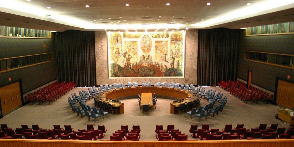 Ruang sidang Dewan Keamanan Perserikatan Bangsa-Bangsa.
